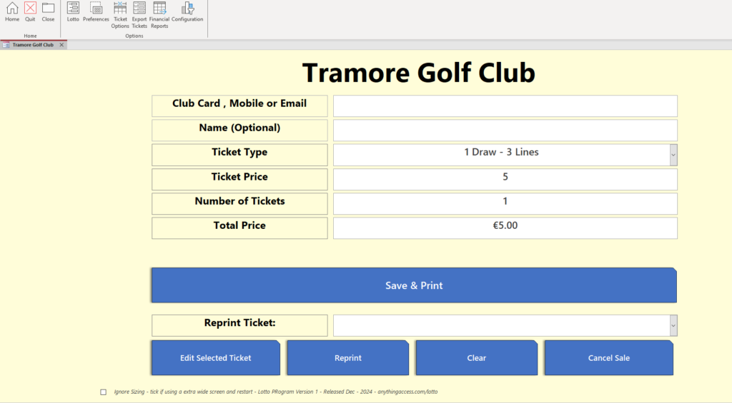 offline club lotto automation