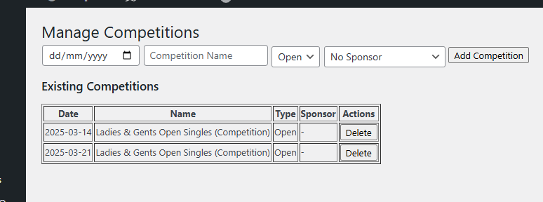 Admin settings